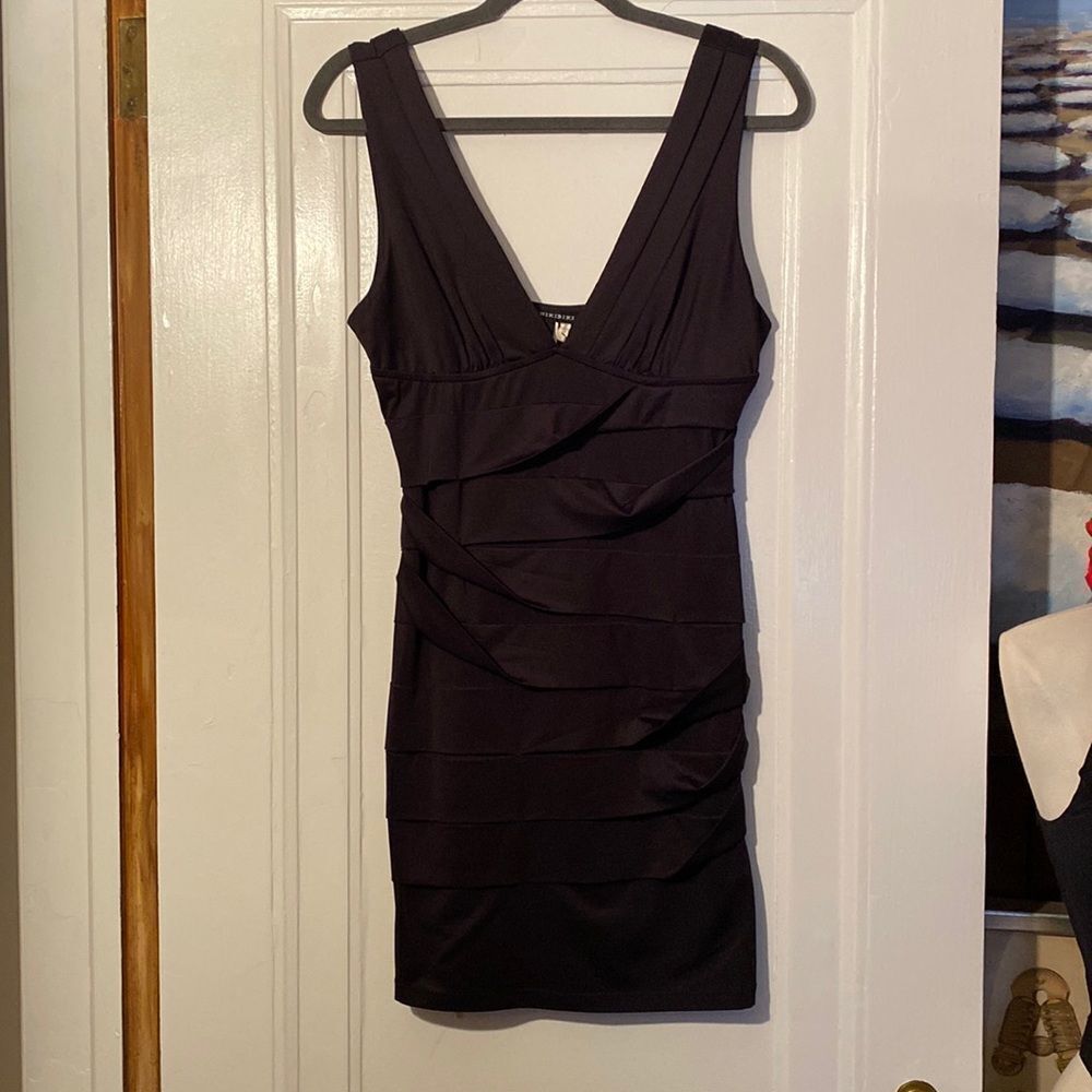 Black niki biki body con dress SLIMMING